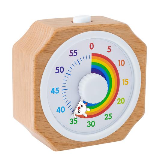 EtikaChange Minuteur Visuel Enfant Bois Écologique Rechargeable Timer Montessori Silencieux avec Lumière Douce Ajustable - Gestion du Temps TDAH, Cuisine, Devoirs, Maison - Idéal 3 Ans+